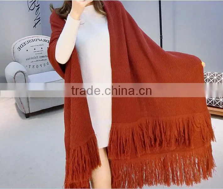 2015 2016 modern handmade big thick acrylic wool trendy knitting scarf
