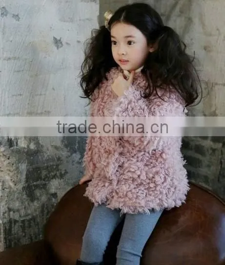 Toddlers Kids Girls Faux Lamb Fur Furry Shaggy Warm Jacket Trench Coat Outwear