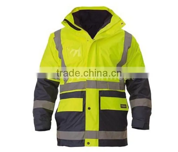 REFLECTIVE TAPED FULLY WATERPROOF 5 IN 1 RAIN JACKET