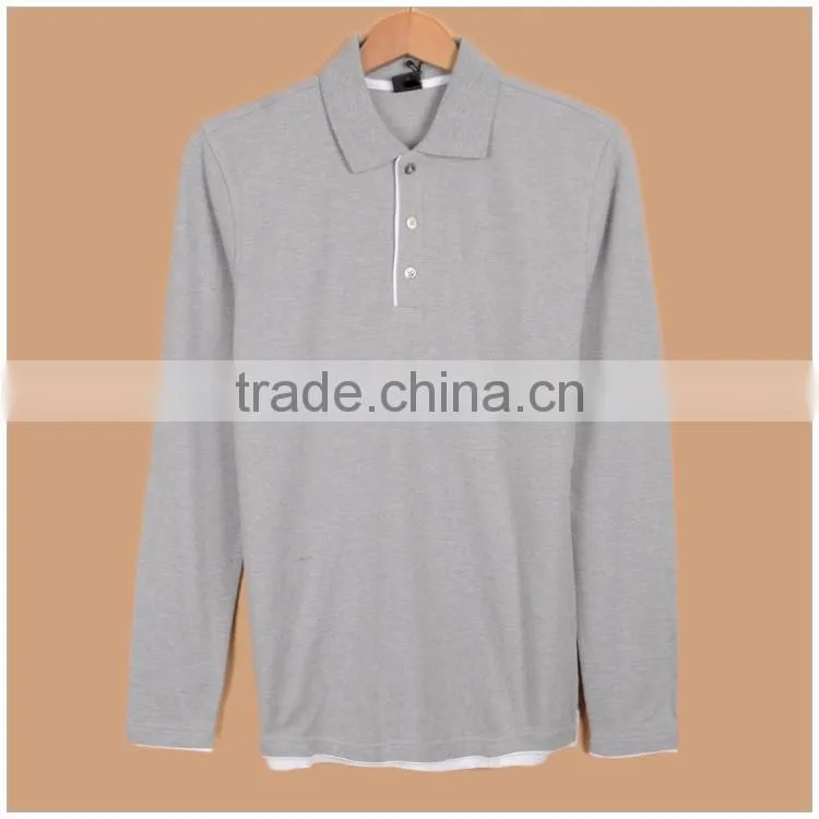 Factory Wholesale Custom Collar High Quality Mens Long Sleeve Polo Shirts