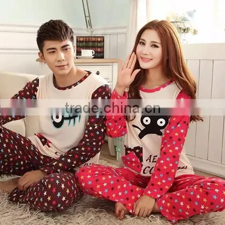 2015 high quality knitted couple pajama