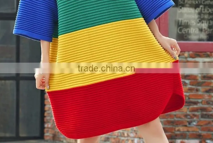 New design fashion sweater, pregant women sweater, long sleeves rainbow sweater