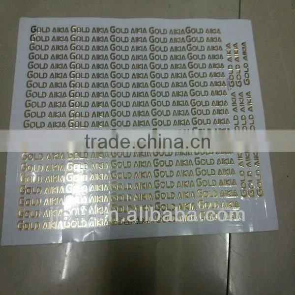 gold color electroforming metal foil sticker, electrical appliances metal logo, brand sticker