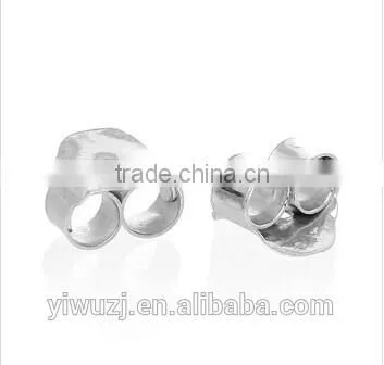 Silver Earplug Ear Nut Earring Findings Butterfly silver plated 3*5mm