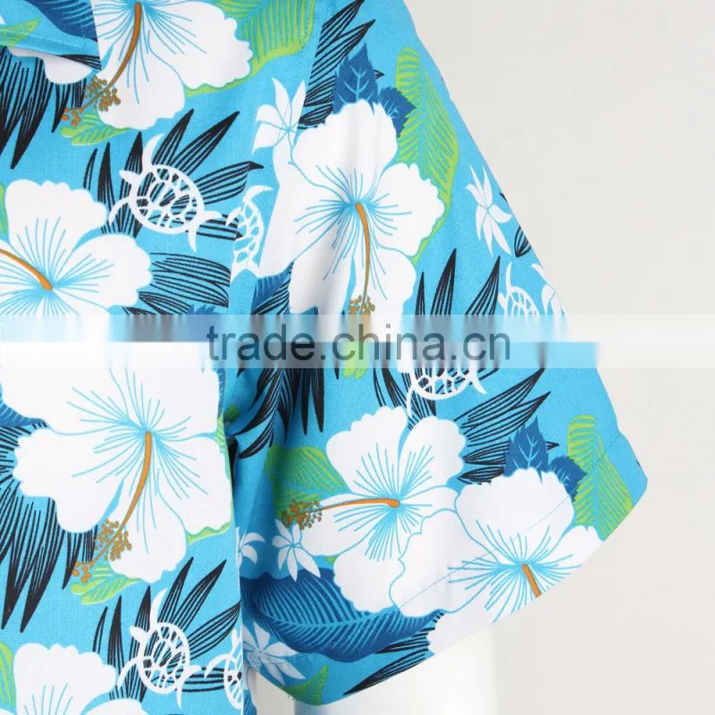 Mens beach wear printed aloha hawaiian shirts cheap