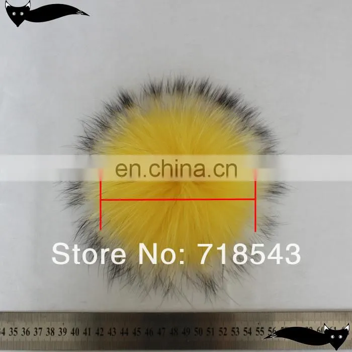 New product primrose yellow 12cm raccoon fur ball key chain