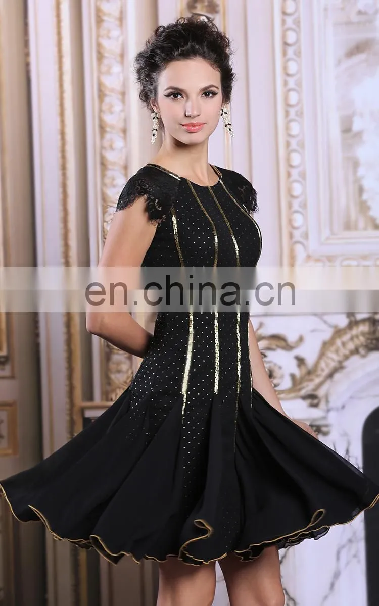 Fantasy fashion slim black dress