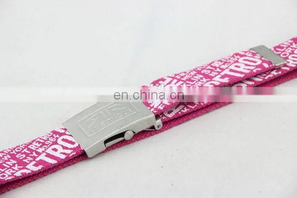 Canvas Belt With Silk Printing Fabric Belt Buckle