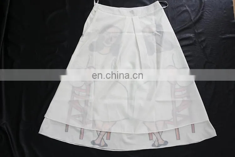 2015 New Fashion Portraits printed High Waist Slim Skirt Ladies Pleated Skirt Black and white printing skirt