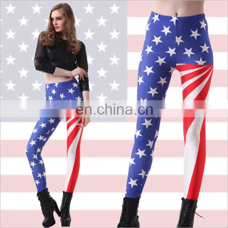 Fashion USA America Flag Women Digital Print Leggings