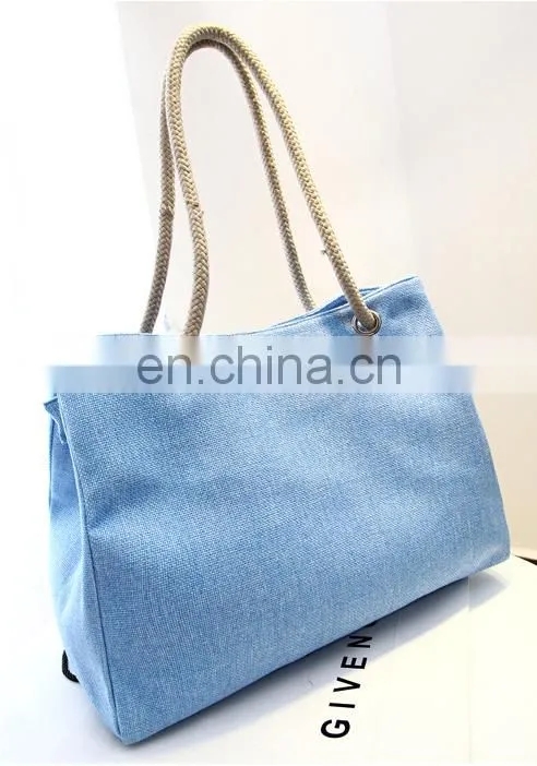 High Quality Grey Color Linen Personalized Office Ladies Bag Woman Shoulder Bag