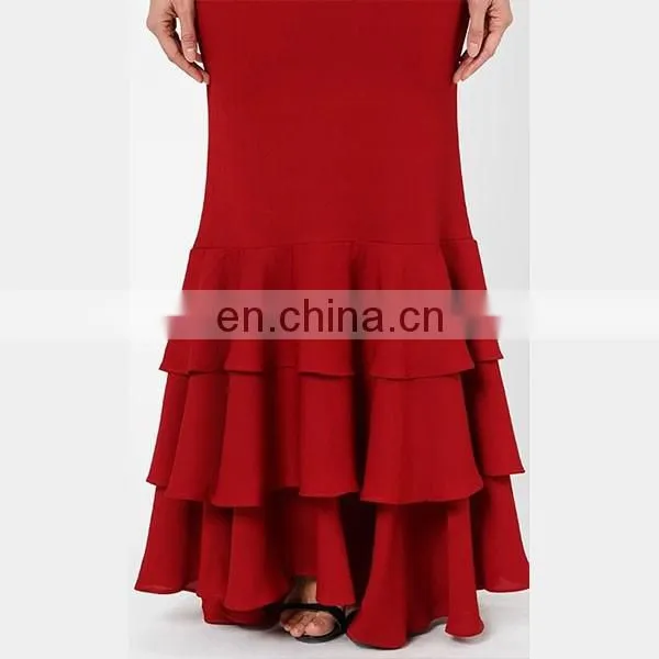 Modern islamic clothing wholesale fashion ruffle design long bell sleeve baju kurung