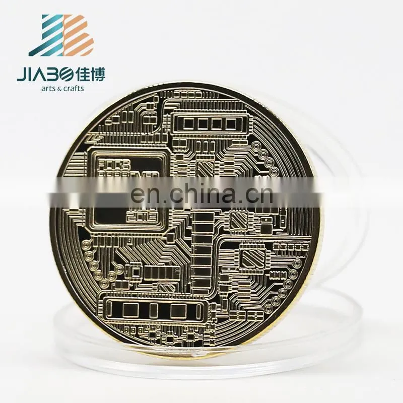 Custom design gold silver copper plating metal challenge coin Bitcoin promotion coin