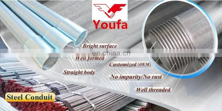British standard hot dip galvanized steel electrical conduit pipe