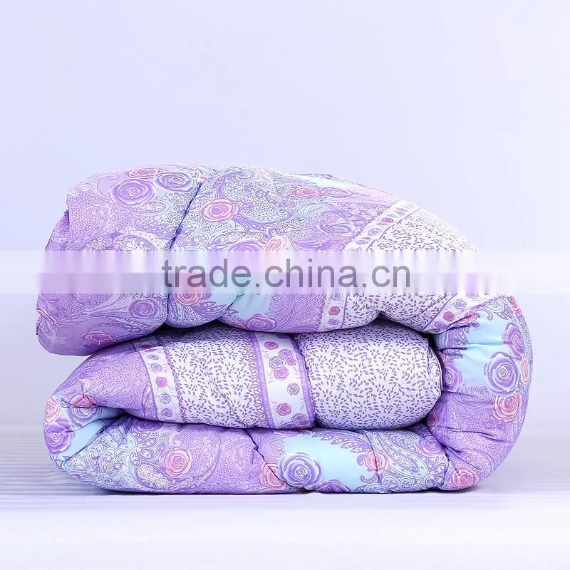 Cheap price polyester microfibre bright purple colored king size down comforters
