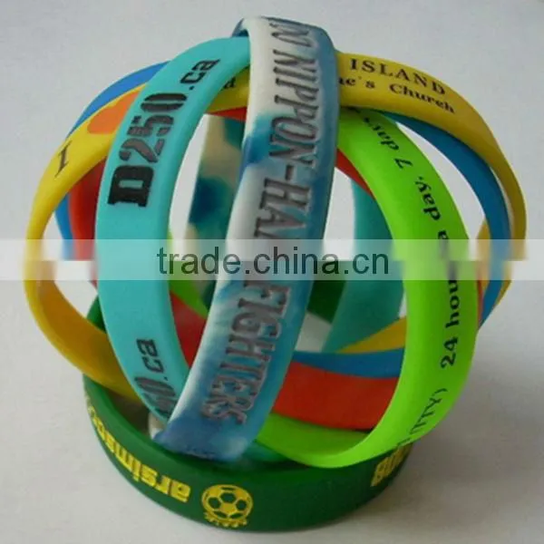 factory promotion Full Color Silicone Wristbands
