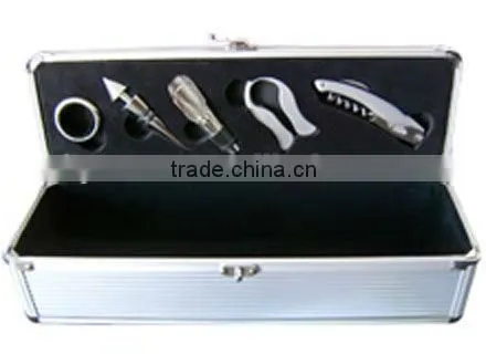 aluminum profile fireproof shell wine travel case with lock and handle