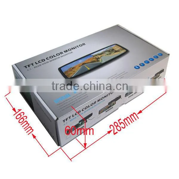 4.3inch rearview mirror monitor with bluetooth