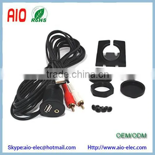 2 Meter USB H D M I A extension Flush Mount Cable for Car Bike Boat Motercycle Lead