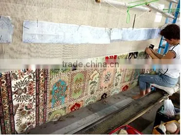 handmade double knots wool and silk apartment corridor carpet