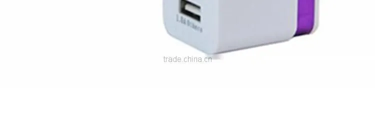 Promotional Custom Logo colorful universal 2 Dual usb port travel adapter wall usb charger for cell phones free samples