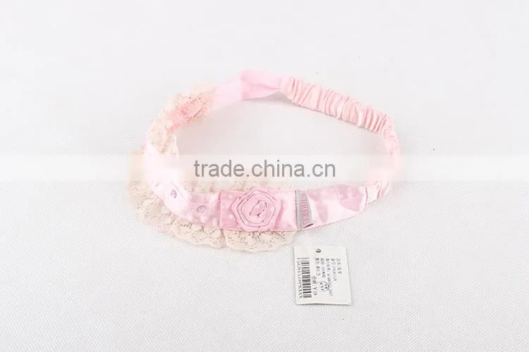 2015 Girl Hair Bands Baby Girl Lace Elastic Headband With Diamante