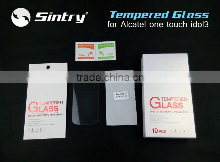 High definition tempered glass 2.5D Arc edge glass film 9H hardnesstempered glass screen protector for alcatel onetouch idol 3
