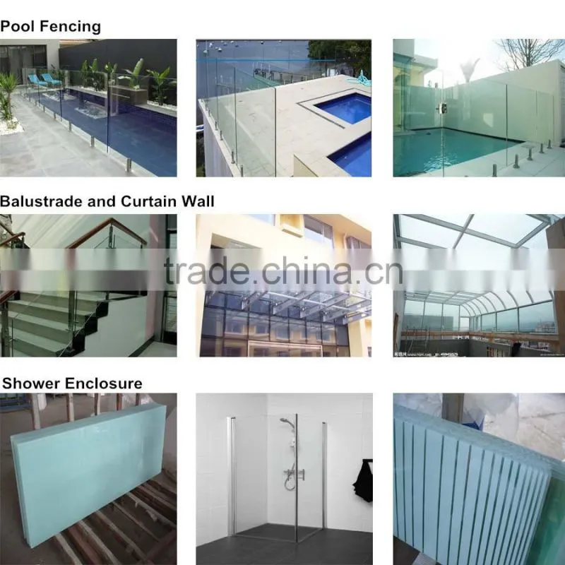 3-19mm Clear Tempered Glass for Bathroom with CE Approved