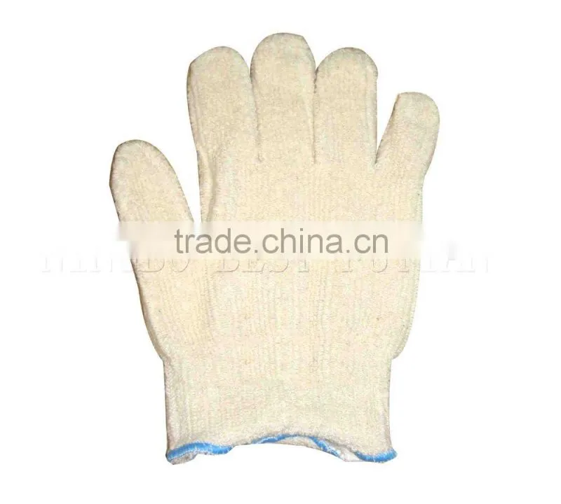 knit glove,7 Gauge,natural white Loop-out,terry cloth