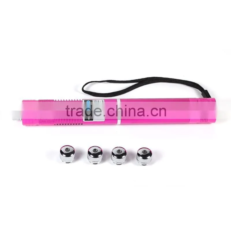 high power laser pointers with 5 heads, 5 body color available, custom laser pointer heads will be accepted