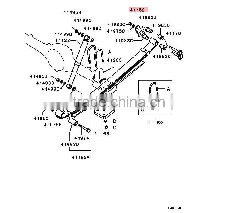 RR Suspension Spring Shackle Plate For Mitsubishi L300 P01WP12V MB110496
