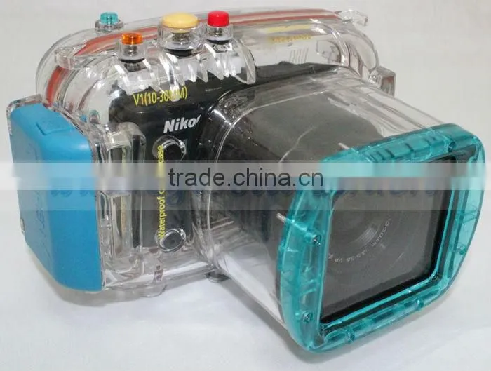 digital waterproof camera case for Nikon V1(l0~30MM), 40m/ 130ft depth underwater camera housing, Nikon Waterproof Camera Case