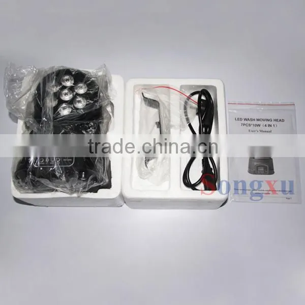 wholesale 7x10w rgbw 4in1 mini led dmx moving head lights for home party