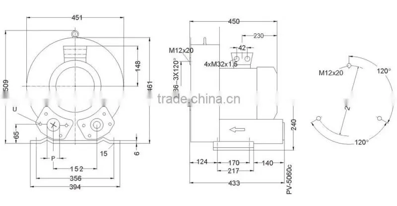 2RB810 H07 4.3KW Ring blower