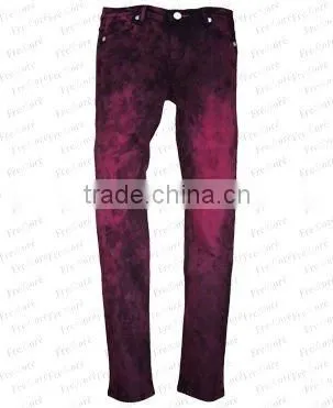 Lady's Denim Jeans--(Black-red)
