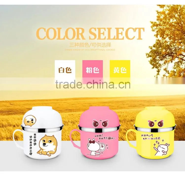yellow stainless steel lunch ware with divided plates and bowl 2015 new and hot products