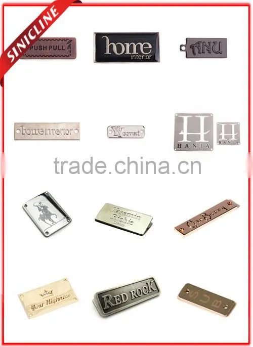 Sinicline Good Quality Silver Metal Label for Garment or Luggage