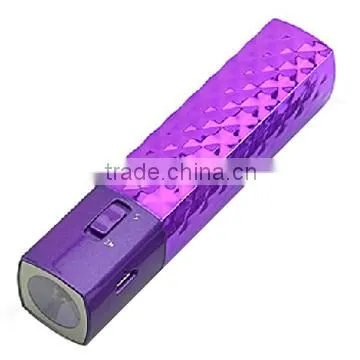 Promotional Gift Mascara 2600mah Power Bank With Torch