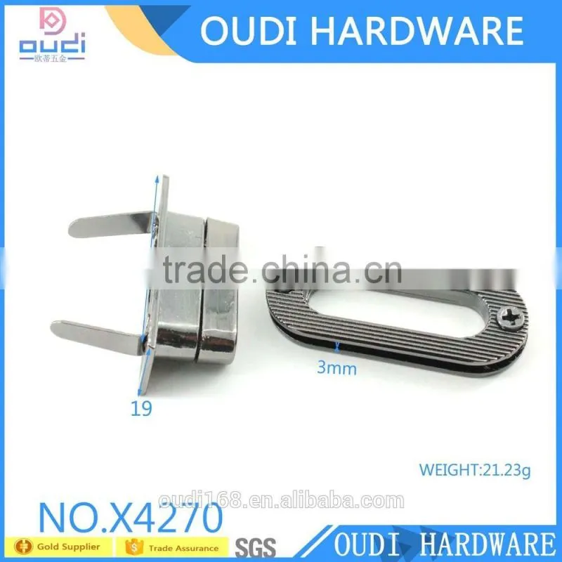 2016 New Design Bag Accessories Zinc Alloy Twist Lock Metal Bag Lock