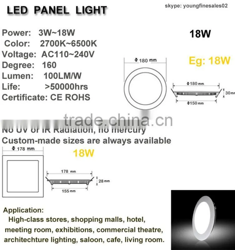 2014 newest commercial electric led recessed panel light