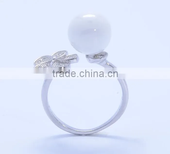 2016 ceramic jewellery attractive silver 925 bead flower zircon ring sizes