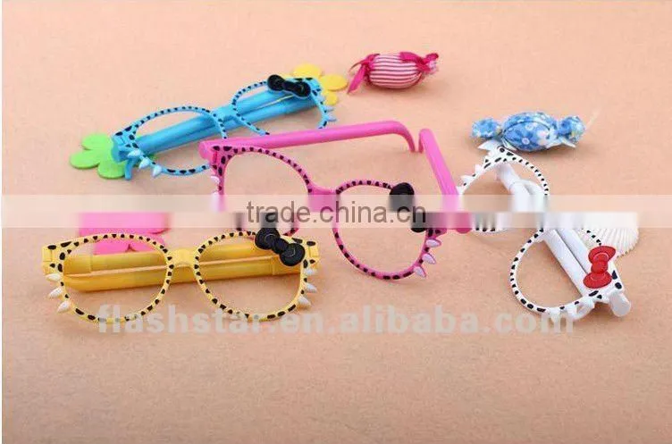 Lovely cartoon creative stationery glasses shape ballpoint pen