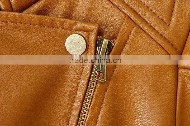 Most popular women leather jacket 2015 china