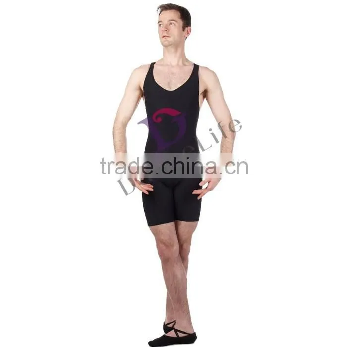A2626 shorty dance costume tank dance unitard men's ballet unitards