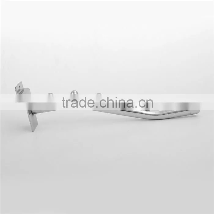 Retail Chrome Metal Beaded Hooks Slatwall Hanging Hooks