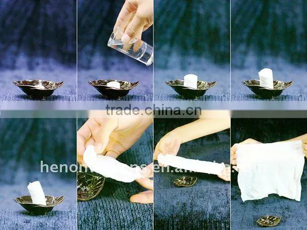 magic tissue, compressed towel,