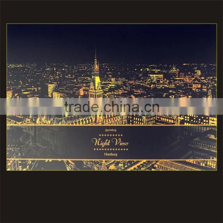 New arrival korean style new view wall decor, DIY Germany Hamburg Scratch Night View