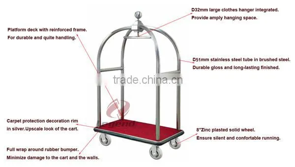 Premium Ball Crown bellman carts,made in china