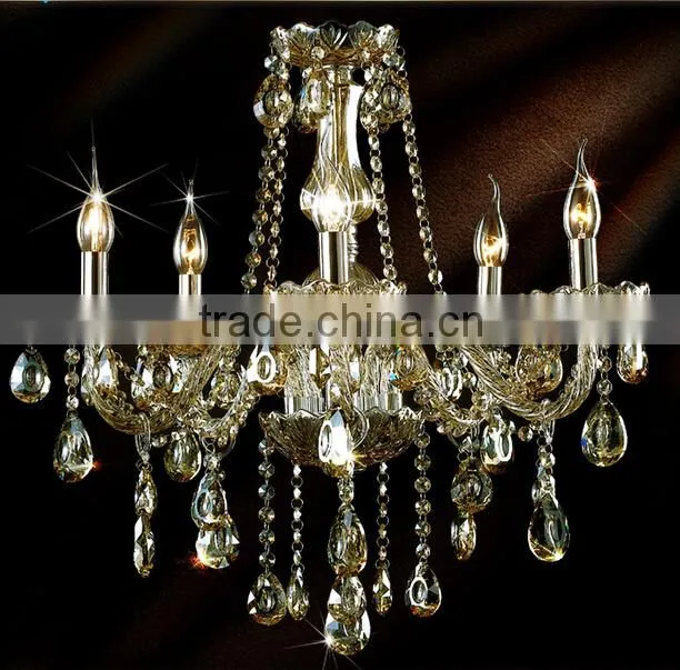Good Quality K9 Crystal Chandelier Living Room Chandelier,Dining Room Chandelier light with 5 lights Cognac color