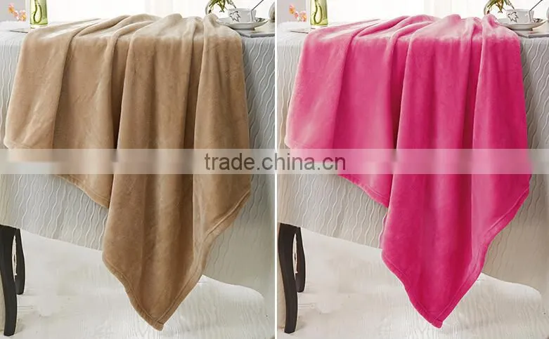 Super soft solid color flannel blanket